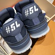 Okify Louis Vuitton Dark Blue Denim Damier Sneakers  - 6