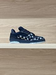 Okify Louis Vuitton Dark Blue Denim Damier Sneakers  - 3