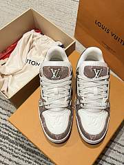 Okify Louis Vuitton Brown Denim Monogram Sneakers - 4