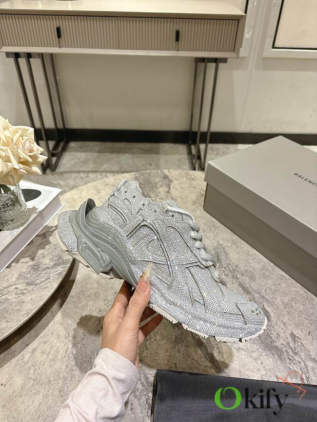 Okify Balenciaga Runner Crystal Gray Sneakers - 1