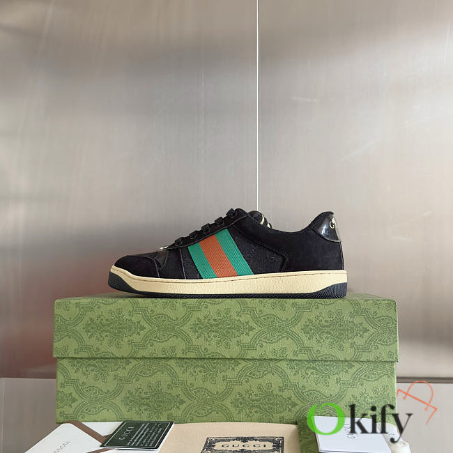 Okify Gucci Black Screener Sneakers  - 1