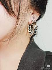 Okify CC Black And Gold Chain Hoop Earrings  - 1
