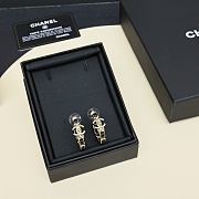 Okify CC Black And Gold Chain Hoop Earrings  - 6