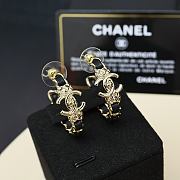 Okify CC Black And Gold Chain Hoop Earrings  - 5