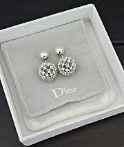 Okify Dior Silver Hollowed-out Large And Small Beads With Diamond Earrings - 2