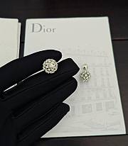 Okify Dior Silver Hollowed-out Large And Small Beads With Diamond Earrings - 4