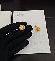 Okify Dior Gold Hollowed-out Large And Small Beads With Diamond Earrings - 5