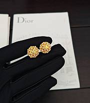 Okify Dior Gold Hollowed-out Large And Small Beads With Diamond Earrings - 2