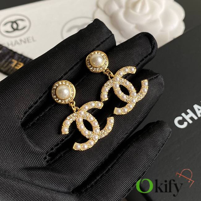 Okify CC Gold Earrings With Small Pearls  - 1