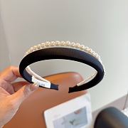 Okify Celine Black Headband Pearl Attached - 5