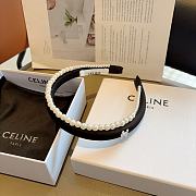 Okify Celine Black Headband Pearl Attached - 3