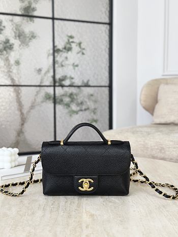 Okify CC Handle Flap Bag Black 11.5x19.5x5cm