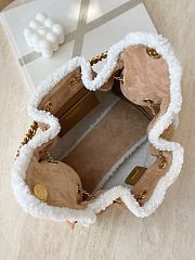 Okify CC 25 Hobo Brown Suede Bag With Fur 30x26x14cm - 3