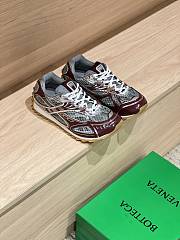 Okify Bottega Veneta Orbit Sneakers Red Burgundy 3cm - 1