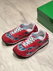 Okify Bottega Veneta Orbit Sneakers Red With Suede Toe - 6