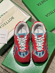 Okify Bottega Veneta Orbit Sneakers Red With Suede Toe - 4