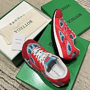 Okify Bottega Veneta Orbit Sneakers Red With Suede Toe - 2