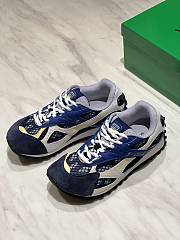 Okify Bottega Veneta Orbit Sneakers Dark Blue With Suede Toe - 3