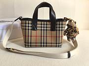 Okify Burberry Check Tote Bag Beige 27x16.5x9.5cm - 1