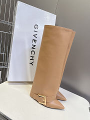 Okify Balmain Anthem High Boots Beige 10.5cm - 1