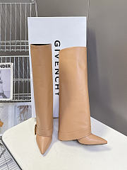 Okify Balmain Anthem High Boots Beige 10.5cm - 4
