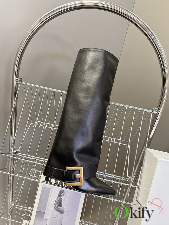 Okify Balmain Anthem High Boots Black 10.5cm - 1