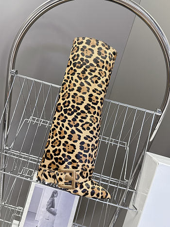 Okify Balmain Anthem High Boots Leopard 10.5cm