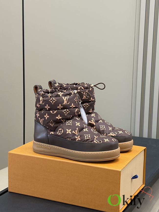 Okify Louis Vuitton Cloud Ankle Snow Boots Brown 1AIVG3 - 1