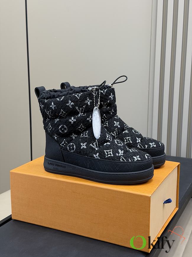 Okify Louis Vuitton Cloud Ankle Snow Boots Black 1AIVAI - 1