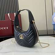 Okify Gucci Marmont Half Moon Bag Black 21.5x11x5cm - 5