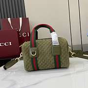 Okify Gucci Mini GG Handbag Green Suede 20x13x13cm - 1