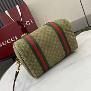 Okify Gucci Mini GG Handbag Green Suede 20x13x13cm - 3