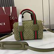 Okify Gucci Mini GG Handbag Green Suede 20x13x13cm - 4
