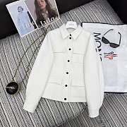 Okify Moncler White Lapel Coat With Multiple Pockets - 1