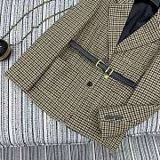 Okify Celine Houndstooth Vest Jacket With A Belt  - 2