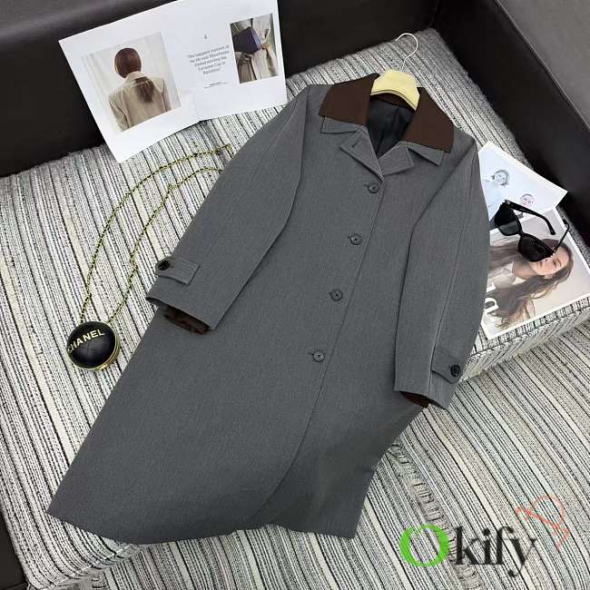 Okify MiuMiu Gray Long Blazer  - 1
