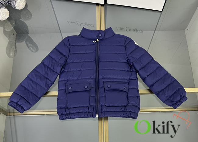Okify Moncler Kid Down Jacket Dark Blue - 1
