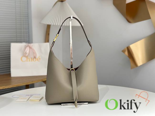Okify Chloe Small Marcie Hobo Bag Gray 28x21x10cm - 1