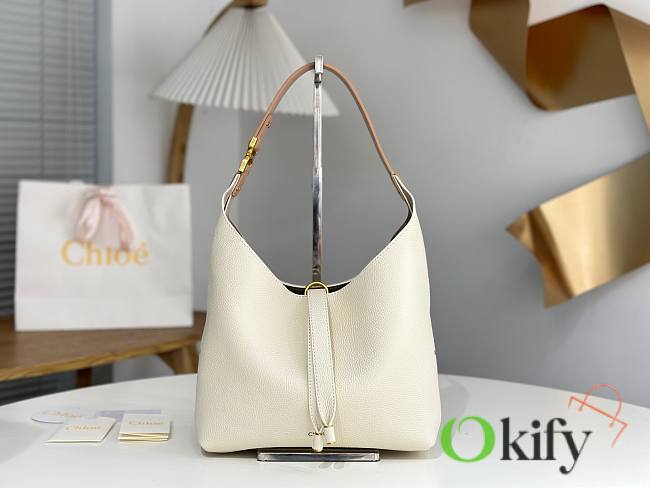 Okify Chloe Small Marcie Hobo Bag White 28x21x10cm - 1