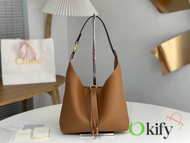 Okify Chloe Small Marcie Hobo Bag Brown 28x21x10cm - 1