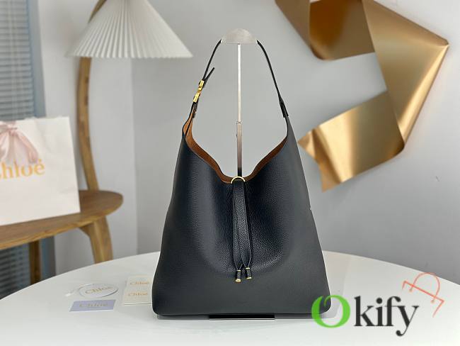 Okify Chloe Large Marcie Hobo Bag Black 36x29x10cm - 1