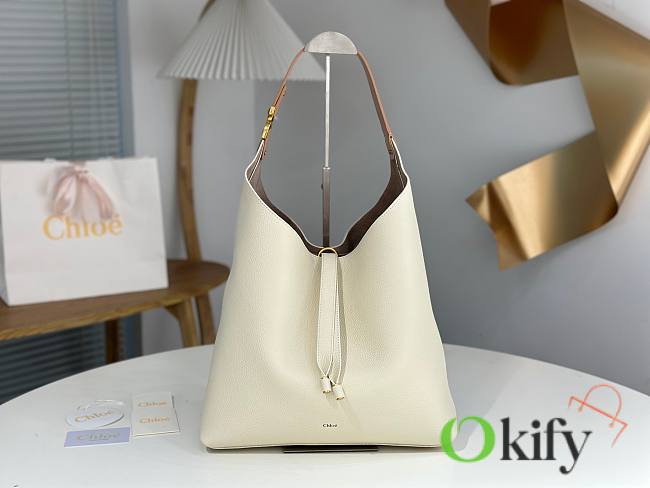 Okify Chloe Large Marcie Hobo Bag White 36x29x10cm - 1