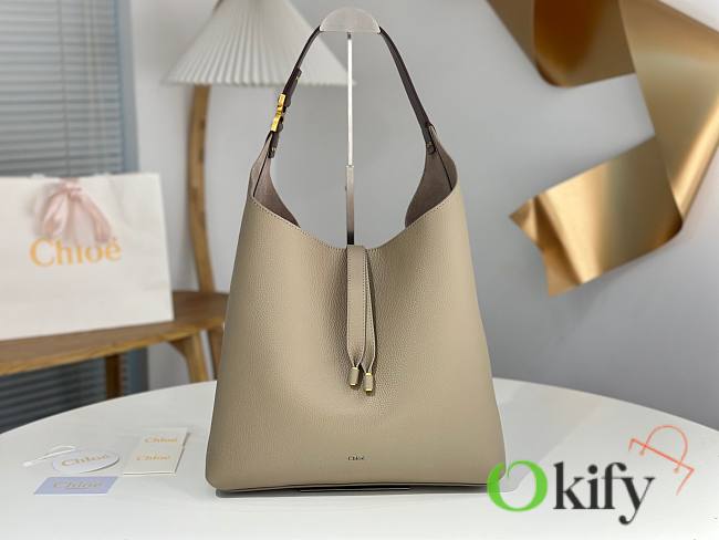 Okify Chloe Large Marcie Hobo Bag Gray 36x29x10cm - 1