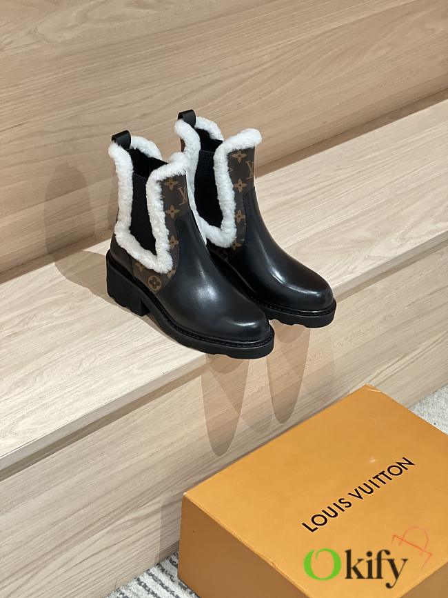 Okify Louis Vuitton Beaubourg Chelsea Wool Boots 1AIUJA - 1