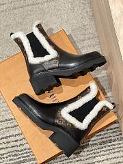 Okify Louis Vuitton Beaubourg Chelsea Wool Boots 1AIUJA - 5