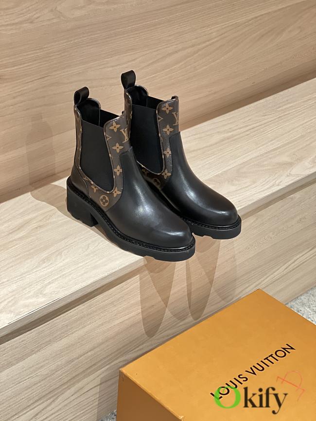 Okify Louis Vuitton Beaubourg Chelsea Monogram Ankle Boots 1AIEJ9 - 1