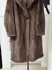 Okify Max Mara Long Fur Coat Brown - 5