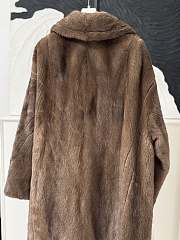 Okify Max Mara Long Fur Coat Brown - 4