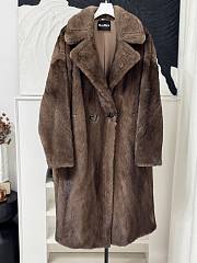 Okify Max Mara Long Fur Coat Brown - 1