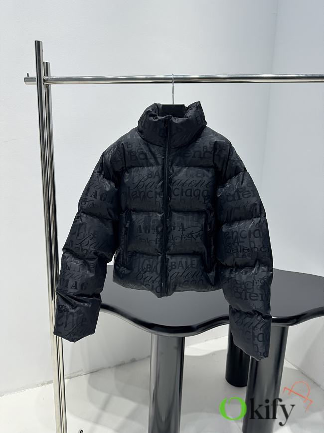 Okify Balenciaga Art Letter Jacquard Turtle Back Cut Cotton Jacket Unisex - 1